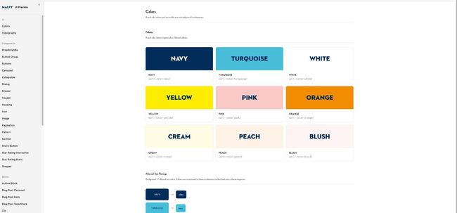 Brand colors and allowed text pairings in the component library